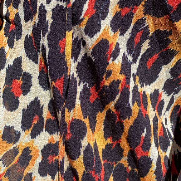 Topshop Leopard Print Sheer Blouse – Size US 4 - Picture 7 of 13